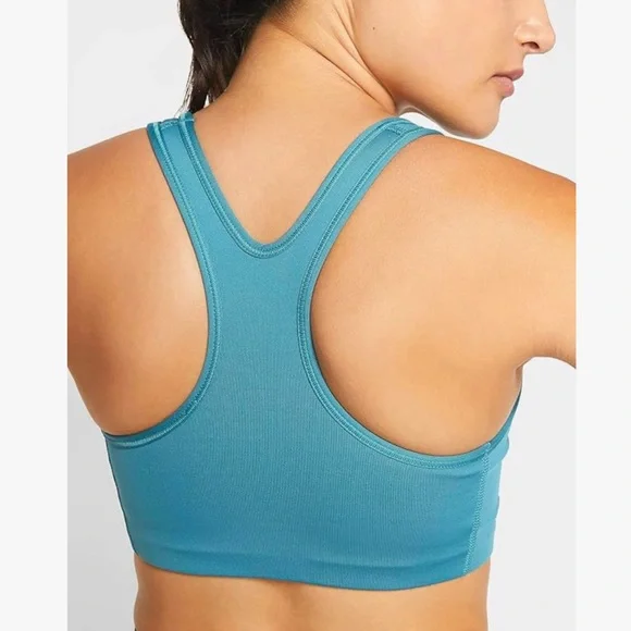 NWT Nike Dri-FIT Swoosh Bra Women's Medium Support Teal Sports Bra Size Medium - Picture 2 of 5